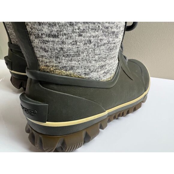 Bogs Arcata knit lined boots in green/gray. Size 7. - Picture 4 of 9